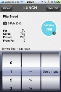 Tracking food with the LiveStrong app