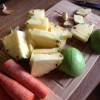 Carrot pineapple apple and fresh ginger root