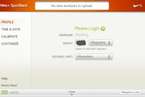 Nike+ desktop app login