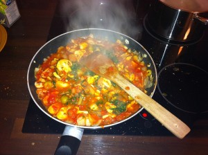 Tomato sauce with spinach & mushroom