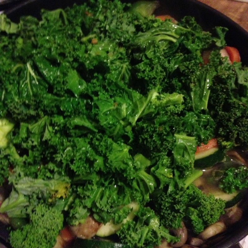 Kale dinner cooking
