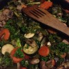 Kale with vegetables and chicken