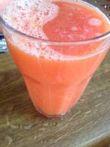 Grapefruit, carrot & ginger juice