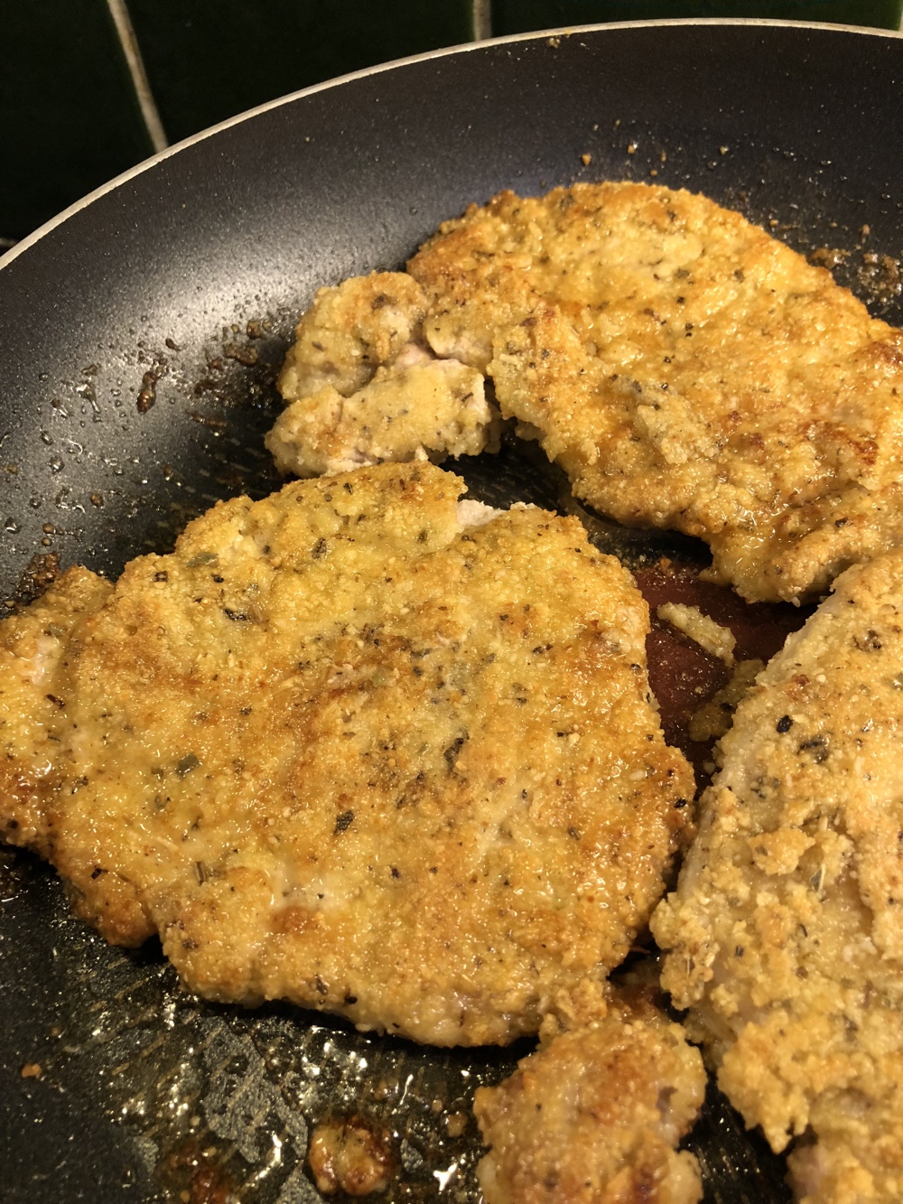 low carb pork schnitzels with almond flour